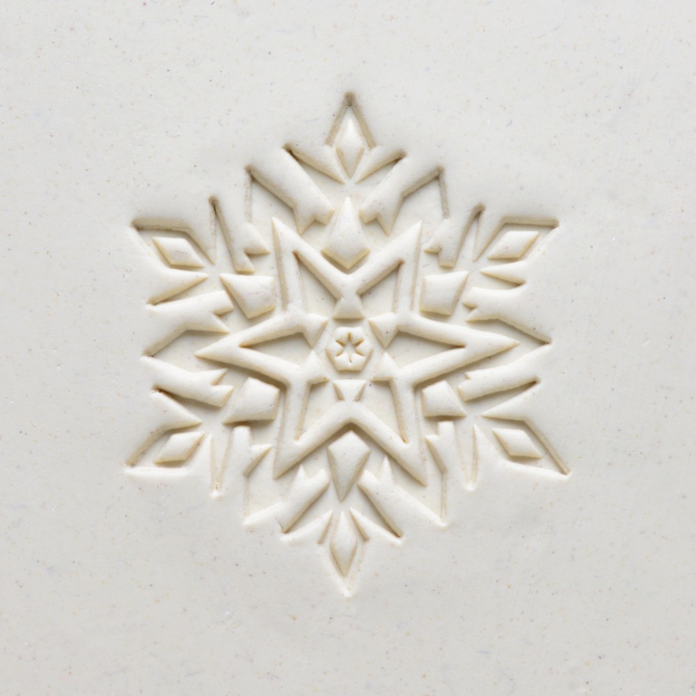 SCXL 028 Snowflake Stamp Large Round Stamp by MKM Pottery Tools